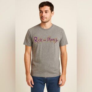 Rick and Morty Adult Swim Graphic T-Shirt Gray Men’s Size M